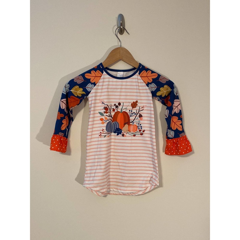 Penelope plum fall pumpkin leaf long sleeve top size 4 GUC